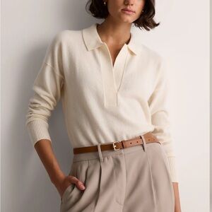 Quince Mongolian Cashmere Polo Sweater